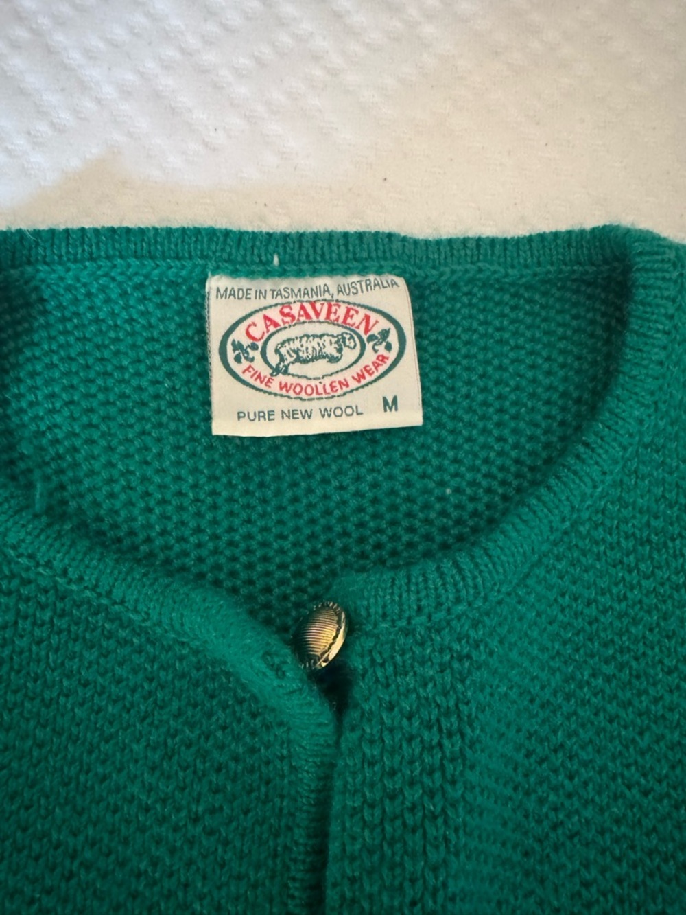 Green Button-Front Crewneck Cardigan Sweater - Picture 2 of 4